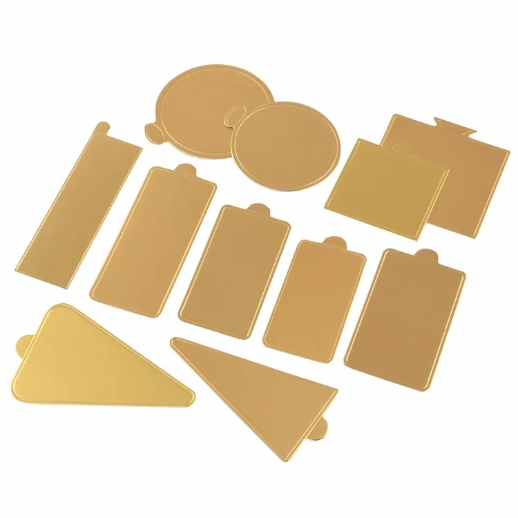 Mini Cake Paper Tray Food Grade 1mm 780gsm Small Cake Plate Gold Silver Card Pad Dessert black Paper Card board Bottom wedding