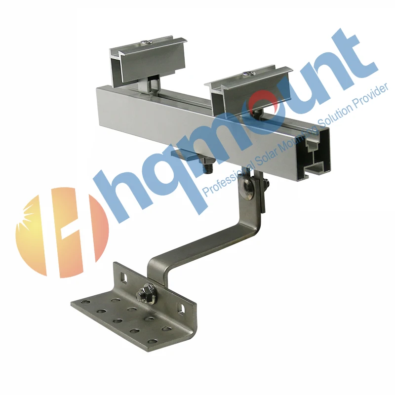 HQ MOUNT W40B Aluminum Mounting Rails For Solar Modules Photovoltaic Profile With Mid Clamp And End Clamps