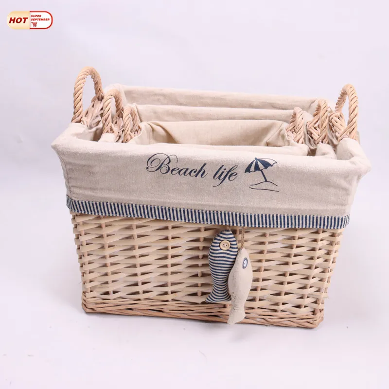 
Cheap Willow Wicker Laundry Hamper Basket With Cute Handles 