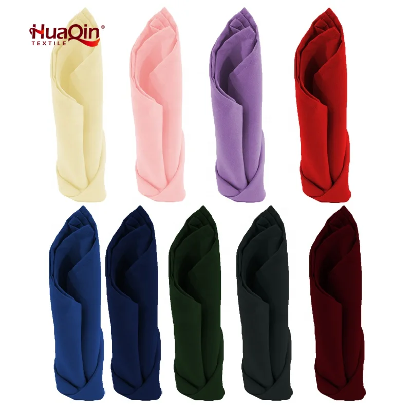Multi Colors Polyester Reusable Cloth Table Napkins for Wedding Restaurant Hotel