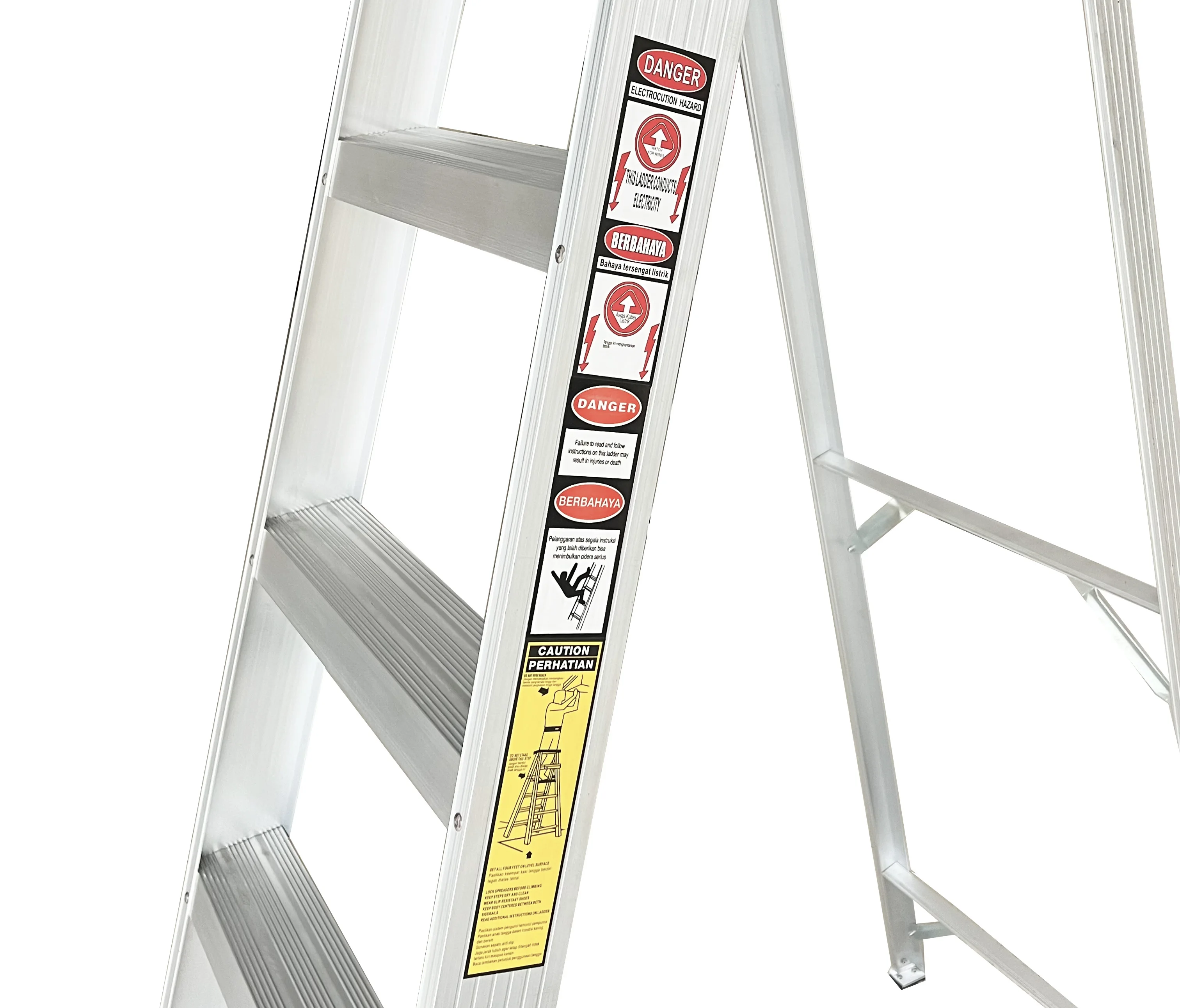Aluminum High Strength Thicken Profile Scissor A type Step Ladder With 2 Tool Tray Household Portable Light Weight