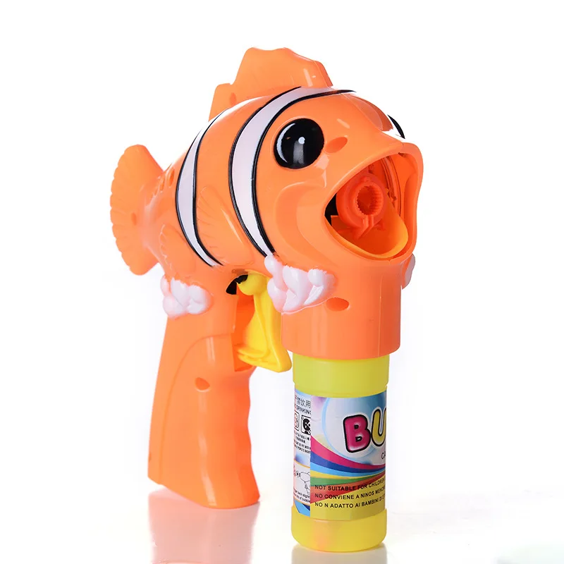 YongRong factory Cartoon cute inertia spray paint ocean fish bubble gun environmentally friendly anti-fall bubble machine