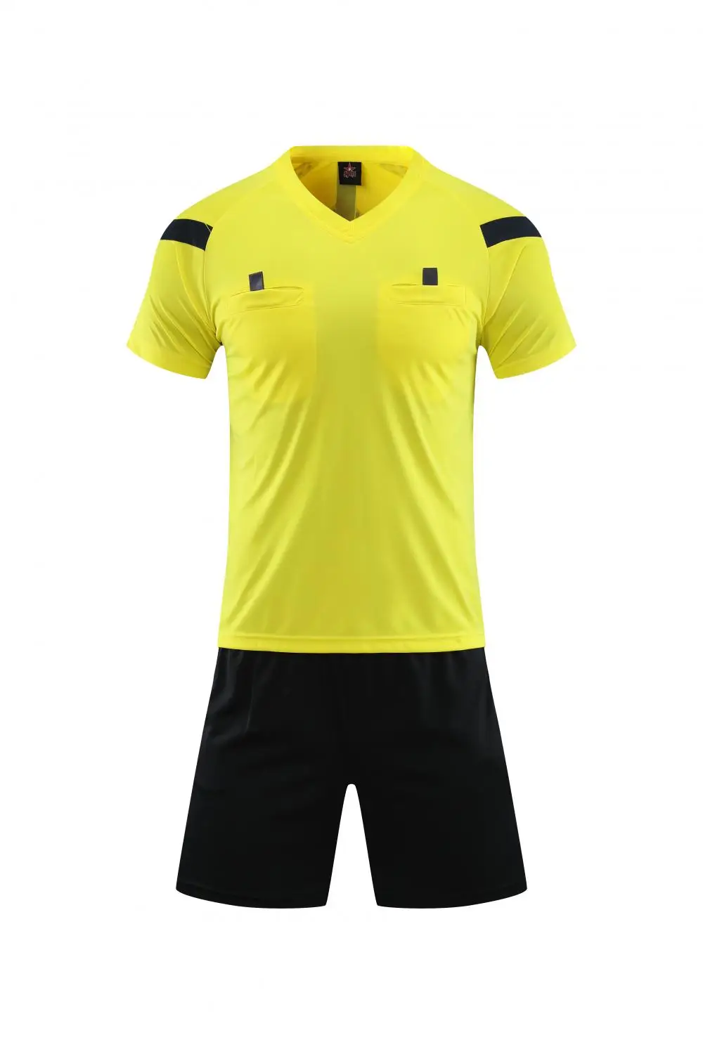 V-Neck Referee Umpire Shirt Jersey Mens and Womens Football Soccer Sports Costume Custom Logo Printed Christmas Sports Gear