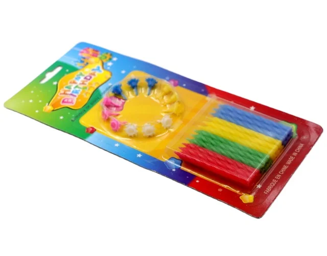 China Candle Factory Made Paraffin Fluorescent Spiral Cake Decorative Candles For Birthday Parties colorful cake candles