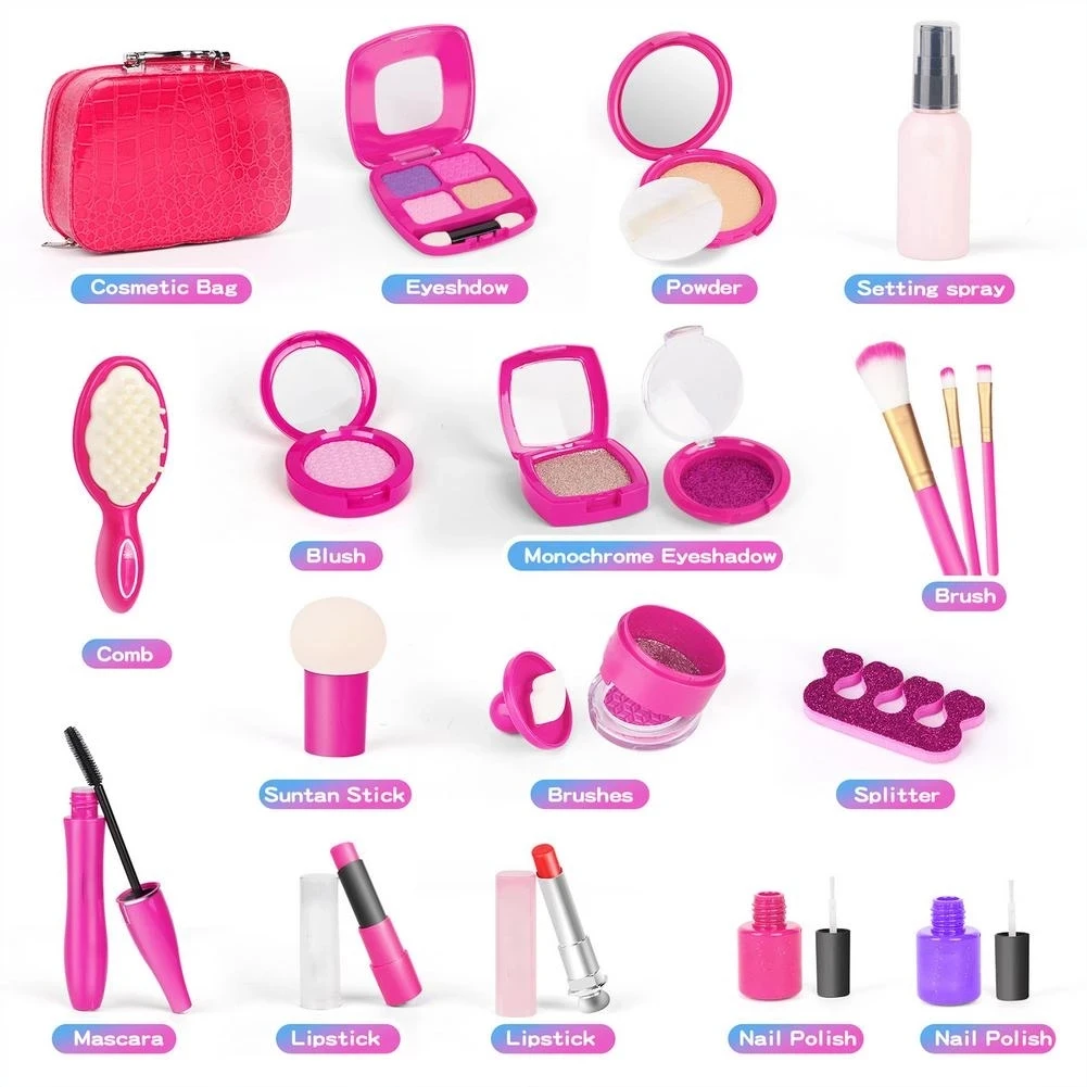22Pcs Pretend Play Simulation Cosmetic Makeup Handbag Toys For Girls Children Educational Birthday Gift
