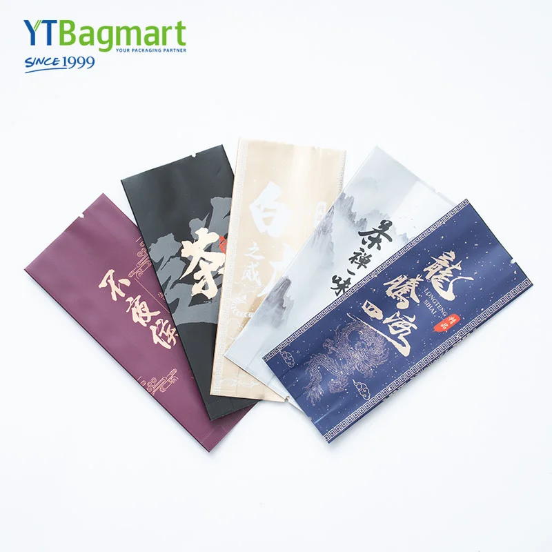 Custom Logo Zipper Stand up Pouch Aluminum Foil Sugar Snake Tea Plastic Packaging Zip Lock Matte Food Bag