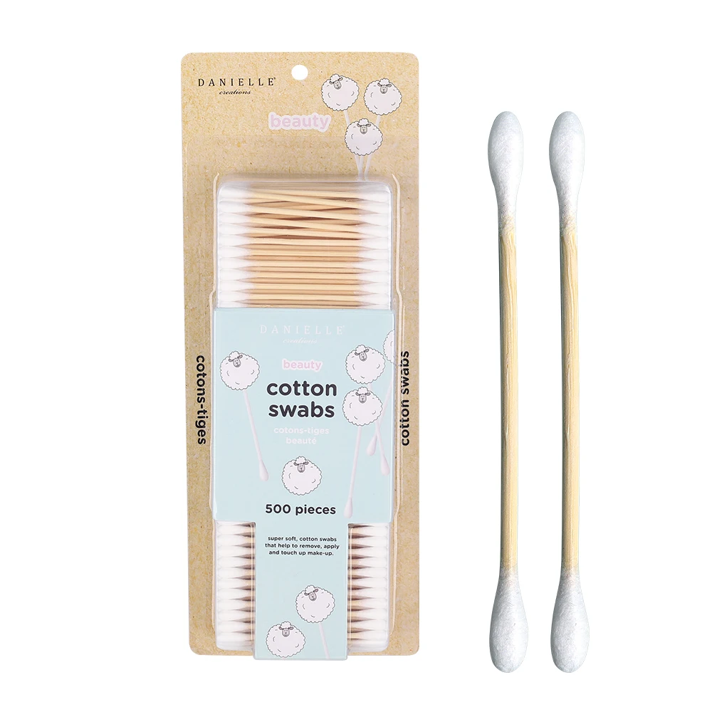 Cheap cotton buds, medical bamboo sticks for cleaning ears cotton buds in blister package, earphone