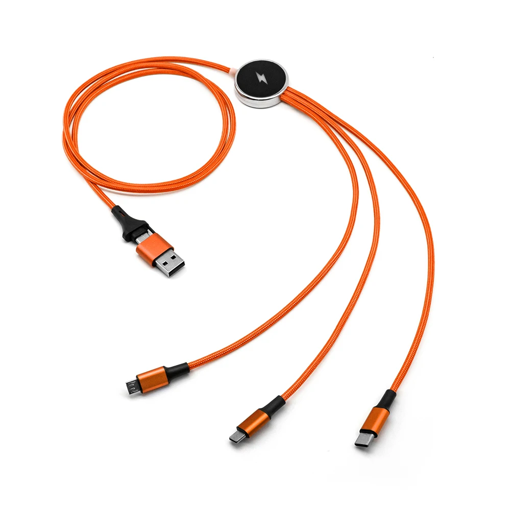 Cheap Promotional Gift Custom Laser Light up Logo 5-in-1 Type C Micro USB Charging Cables For All Smart Phone