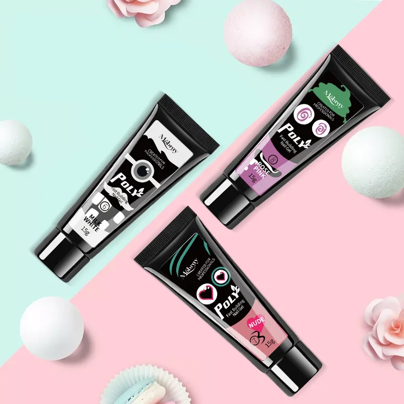 Mobray Wholesale 15g Gel Polish Quick Building for Nails Uv Glues 200 Colors Extensions Nail Poly Gels