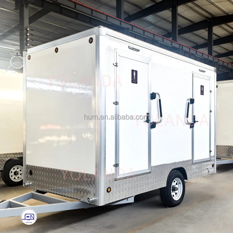 Luxury Public Trailer Bathroom Restroom Toilets Trailer VIP Public WC Mobile Portable Toilet Trailer For Sale
