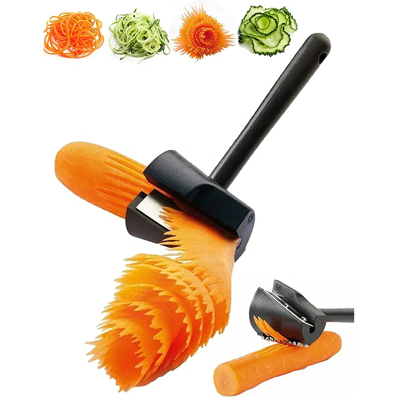 Amazon hot 2024 kitchen tools 2 In 1 spiral potato cutter Manual Slicers Wave Spiral Shred Process Device Gadget Vegetable