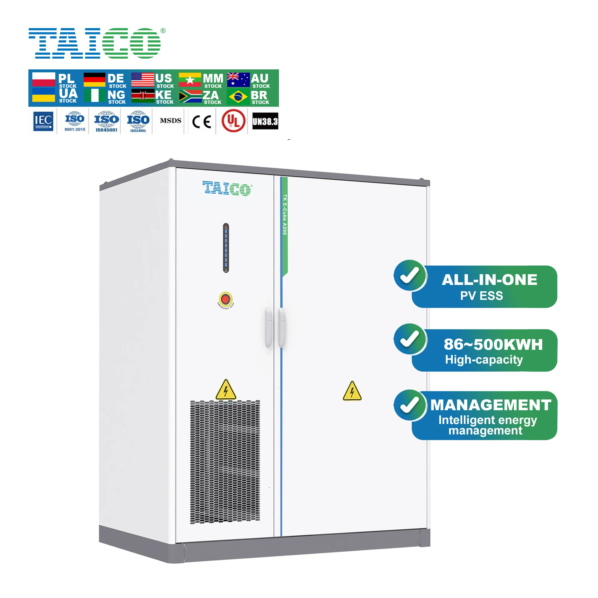 Solar power system industrial liquid cooling commercial energy storage 50kwh 60kwh 100kwh 200kwh 500kwh lifepo4 battery