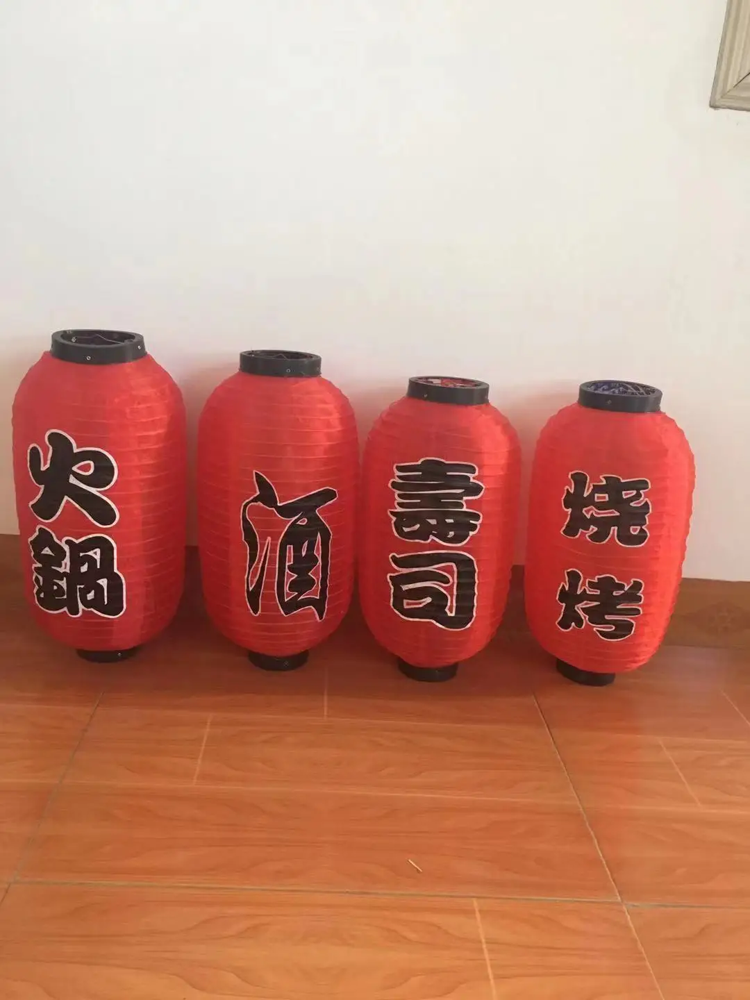 Custom Printing Cylinder Nylon Lantern Hanging Japanese Silk Lantern