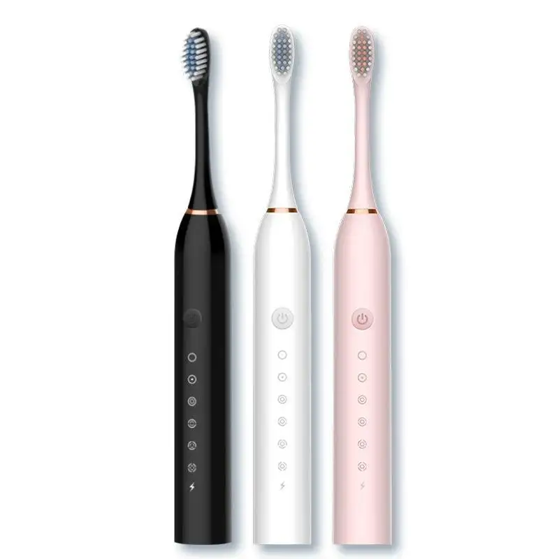 Electric Toothbrush Kit Rechargeable USB 6 Modes Sonic Electric Toothbrush 4 Tooth Brush Heads Adult Electric Toothbrush Couples