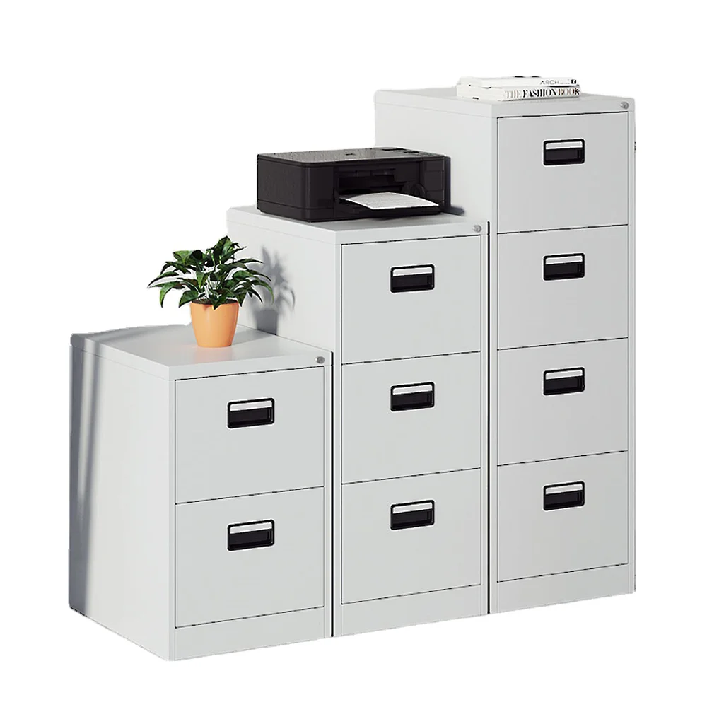 Вертикальный металлический подвесной шкаф для хранения с 4 выдвижными ящиками