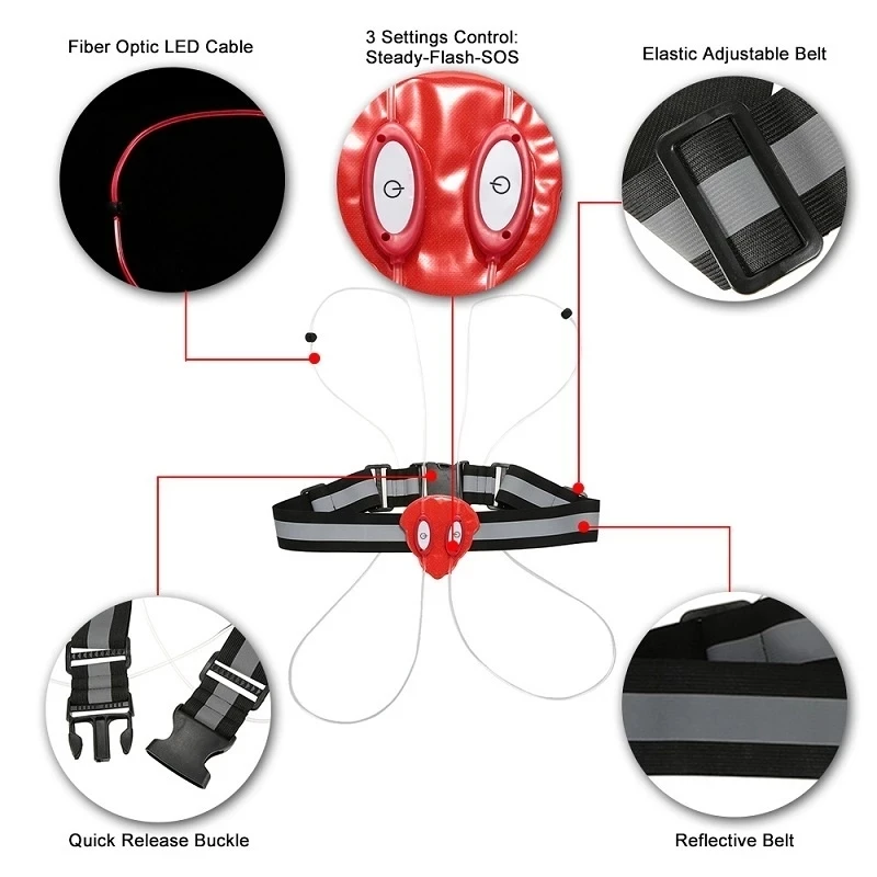 High Visibility Night Cycling Outdoor Activities 360 Reflective LED Flash Driving Vest Light Up Safety Bike Vest