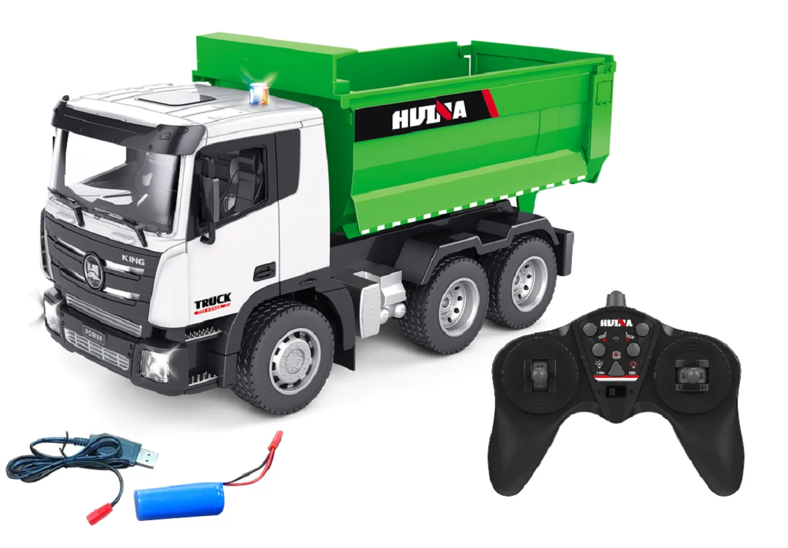 KYK New 2022 Huina 1556 1/18 Scale RC Dump Truck Remote Control Construction RC Car Kids Toy