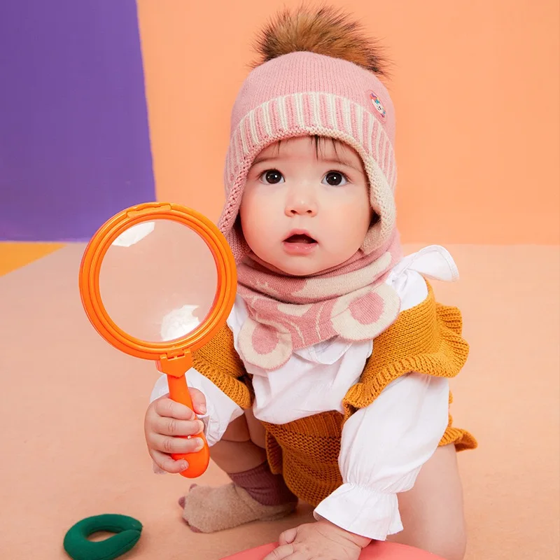 Fashion Color 0-6 Age Boy Girl Cotton Warm Winter Kid Knitting Hat