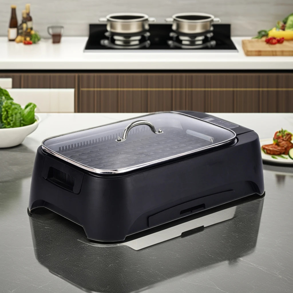 1500W Smart LED Control Panel Indoor Electric BBQ Grill Unique Metal grill Smokeless electric grill