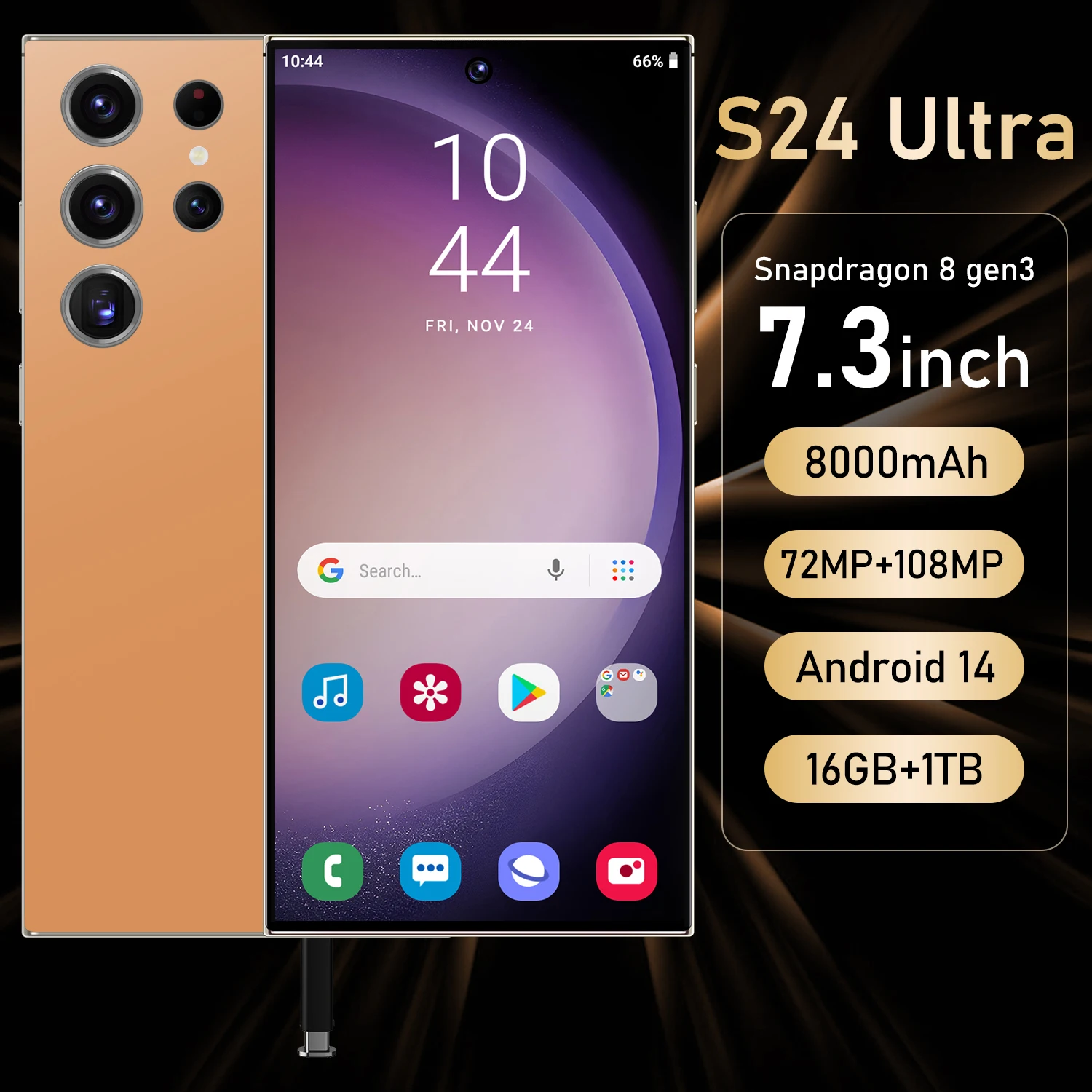 2024 Original S24 Ultra AI Smartphone 16GB Unlocked Android 13 Phone 4G 5G Dual SIM 16GB+1TB Memory English Operating LTE CDMA