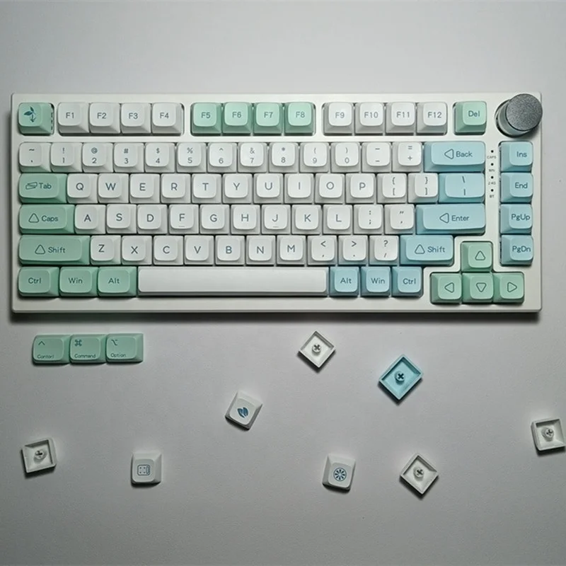 Ice Crystal Mint Keycaps 130 Keys XDA Profile Keycap PBT Dye Sublimation Keycap With 1.75u 2u Shift MAC 1.5U