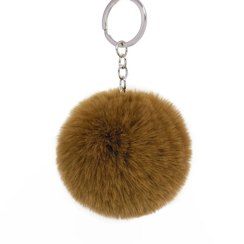 Wholesale Pendant Keyring Gift Plush Cute Fur Key Chain For Women Bag Ornaments Small Toy Soft Pom Pom Ball Car Key