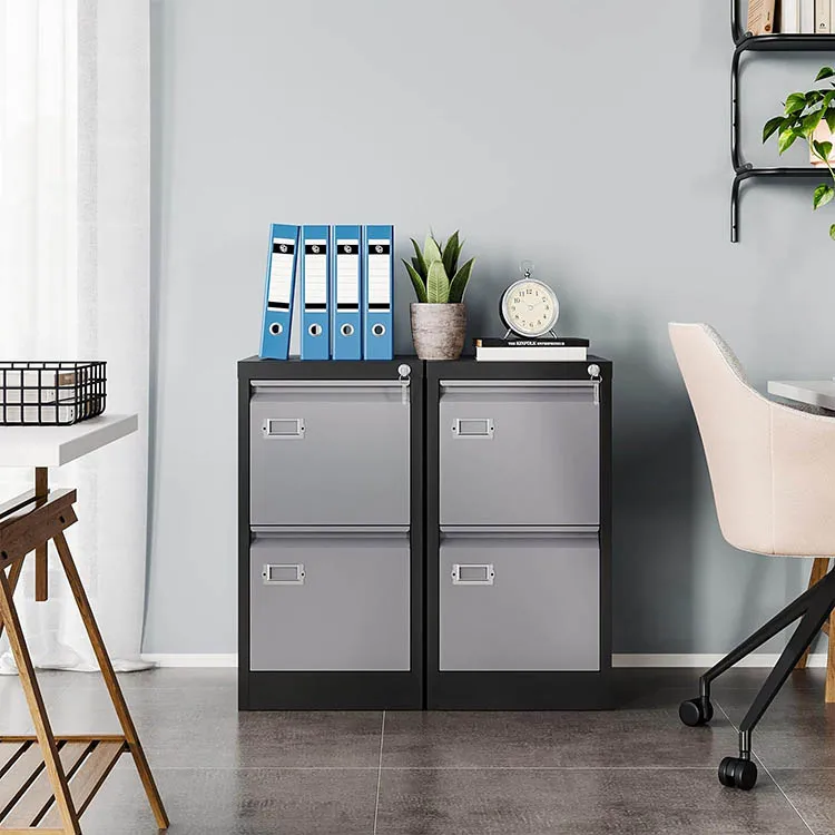 JH-Mech Home Office File Folders Storage Cabinet for Letter Legal A4 File Size 2 Drawer Metal Vertical Filing Office Cabinet