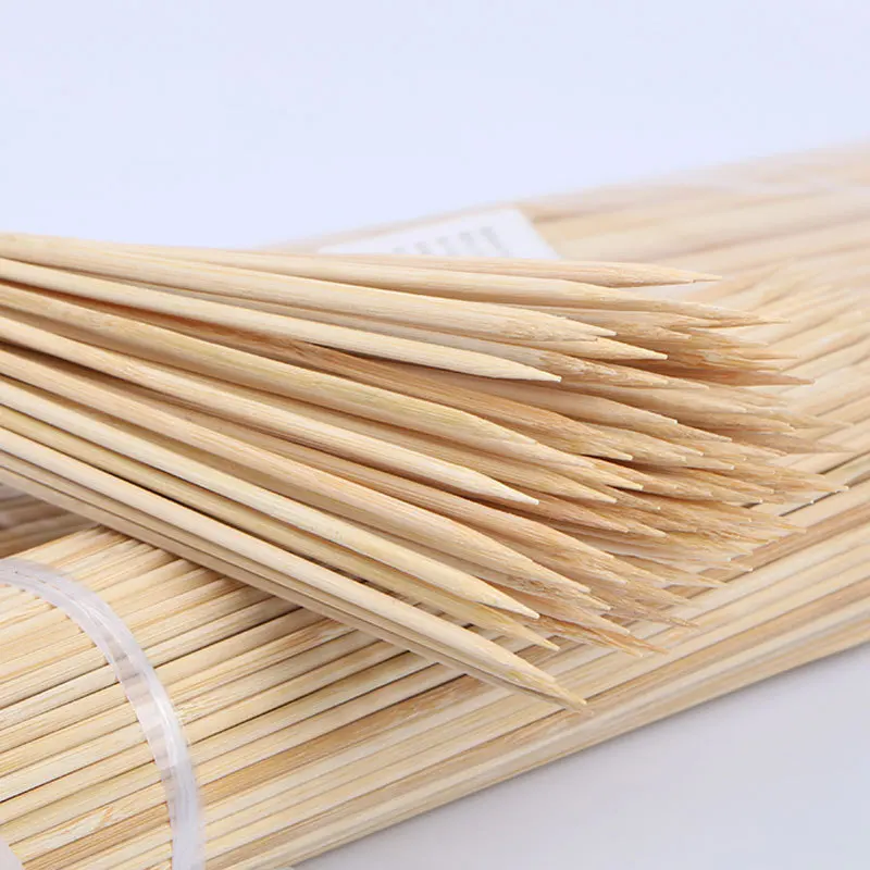 HiweEco biodegradable espeto de bambu china churrasco 15 25 28 40 cm grill bbq kebab bamboo skewers round skewer bamboo sticks