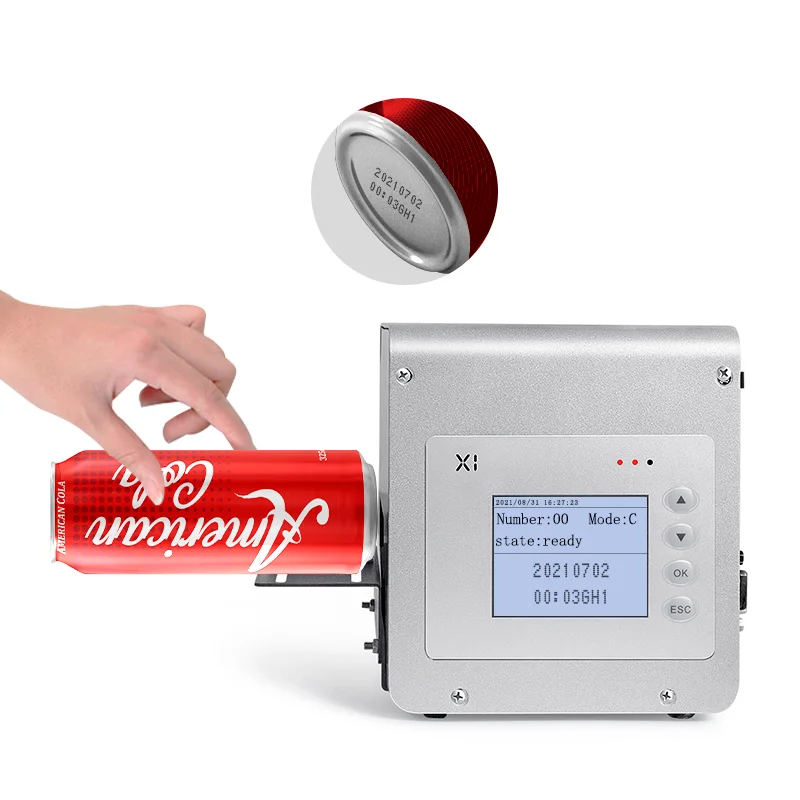Shuoma TIJ Desktop Inkjet Printer Can Bottle Logo Expiry Date Coding Machine Concave Surface