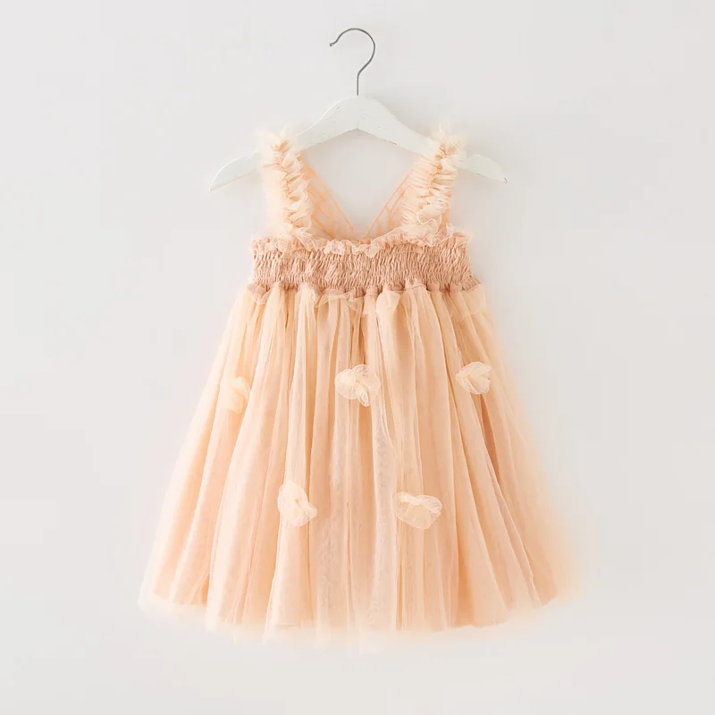 Summer Girl Kawaii Angel Wing Fairy Puffy Dress Toddler Kid New Mesh Sling Princess Dress for Girls Birthday Party Dresses