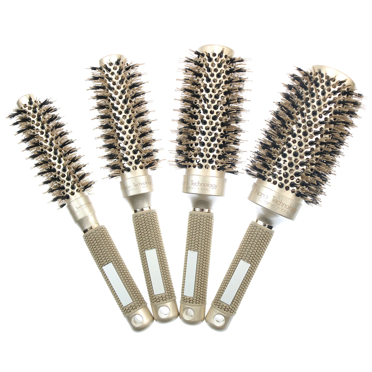 
Ceramic Round Wild Boar Bristle Mixed Nylon Brush Drying Ion Thermal Barrel Hair Brush 