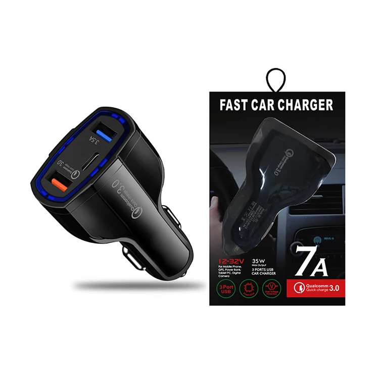 5V 3.5A Car Charger USB C Fast Charge for Apple & Android Devices