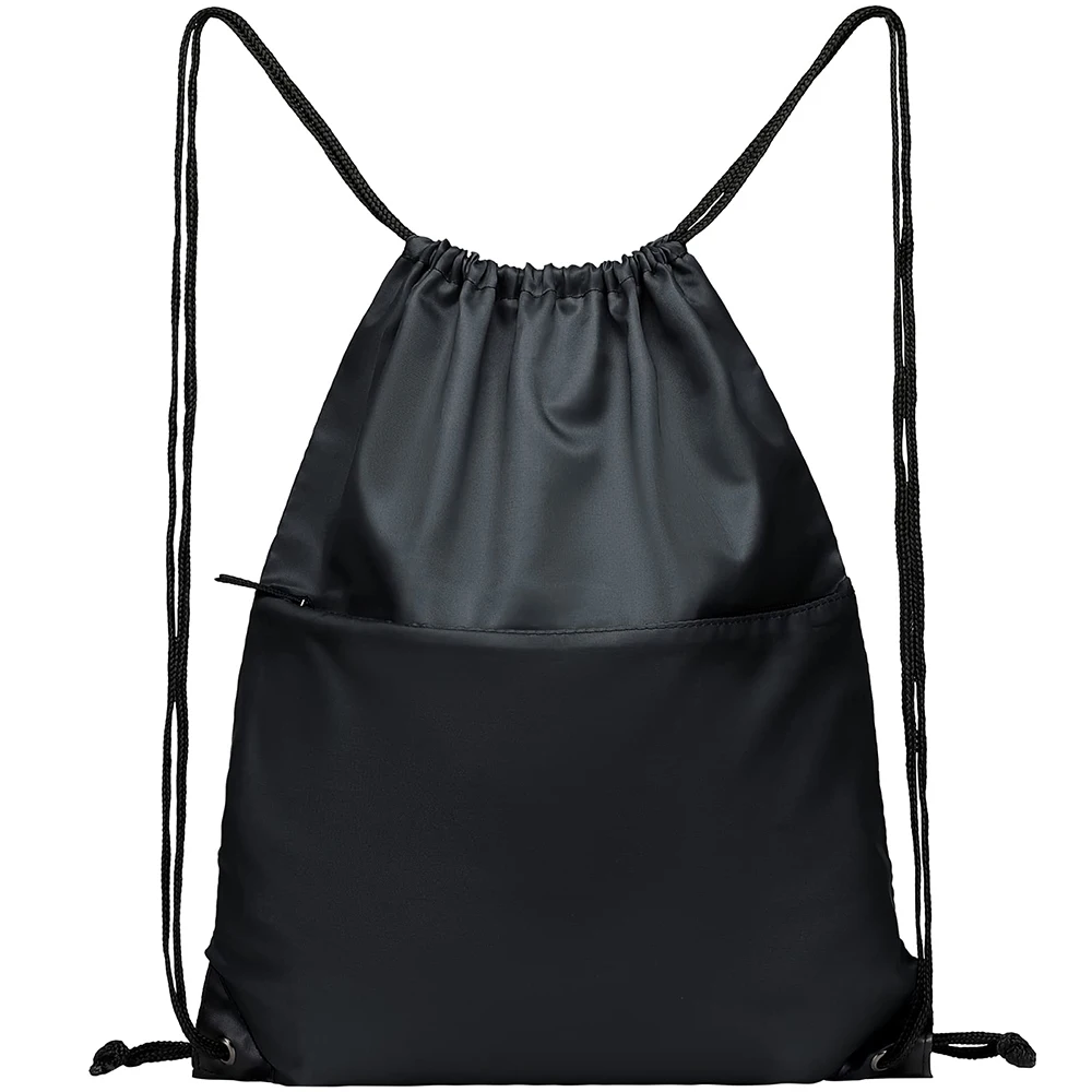 Wholesale Polyester Large Capacity Drawstring Bag Waterproof Black Nylon Drawstring Backpacks For Gym