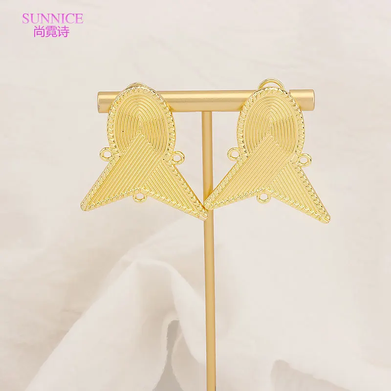 Sunnice Fashionable Accessories Geometric Jewelry  Sets Women African 18k Gold Plated Party Fine Earrings Pendant necklaces