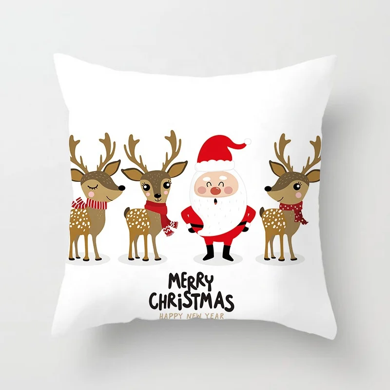 Wholesale Digital Printing Custom Print Christmas Decoration Pillow Case Pillow Cover Cushion Cover