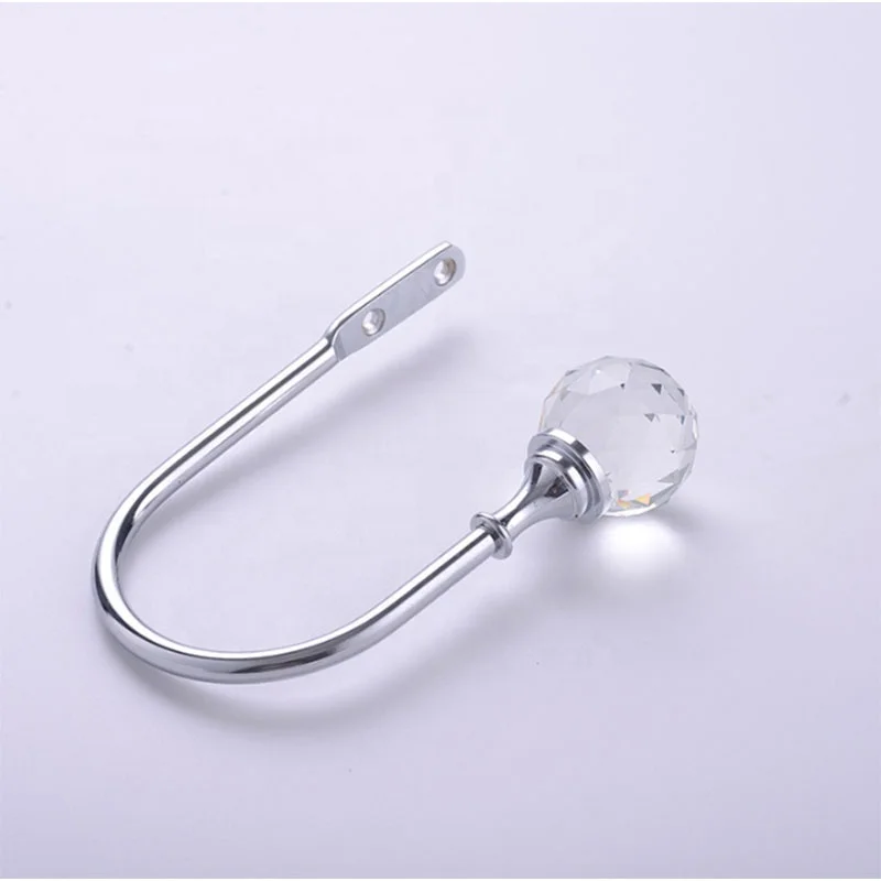 Metal Holdback Hooks Crystal Ball Curtain Holdback Hook Polished Chrome Holdback