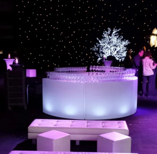 Outdoor Garden Illuminate Restaurant Furniture Waterproof Bar Counter Led Dj Table for Night Club Decor