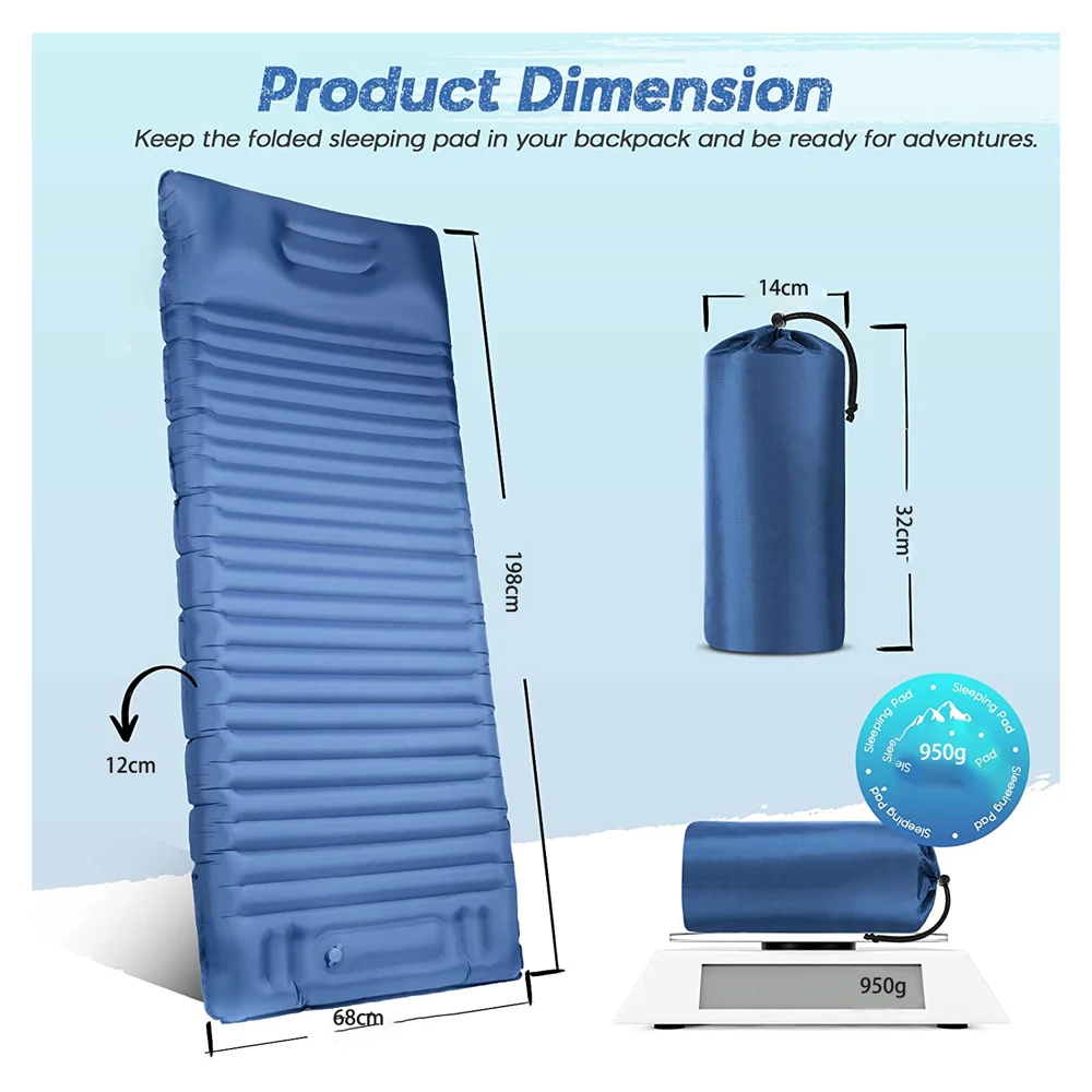 High Density camping mattress sleeping mat for camping inflatable sleeping pad