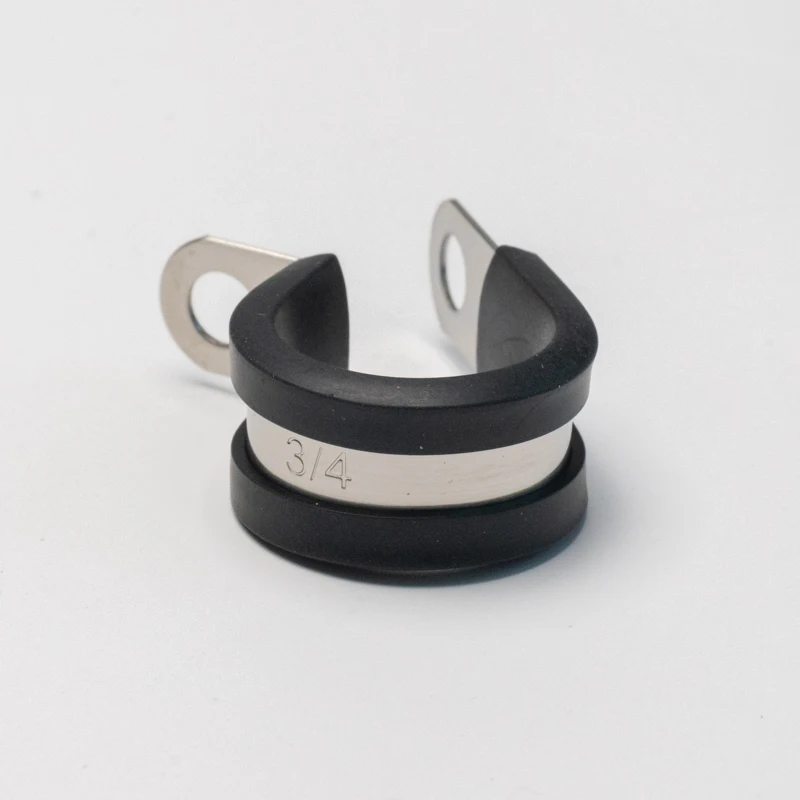 304 Stainless Steel U Type Strap Holder With Epdm Rubber Washer Cushioned Saddle Clamps For 6-200mm Tube Pipe