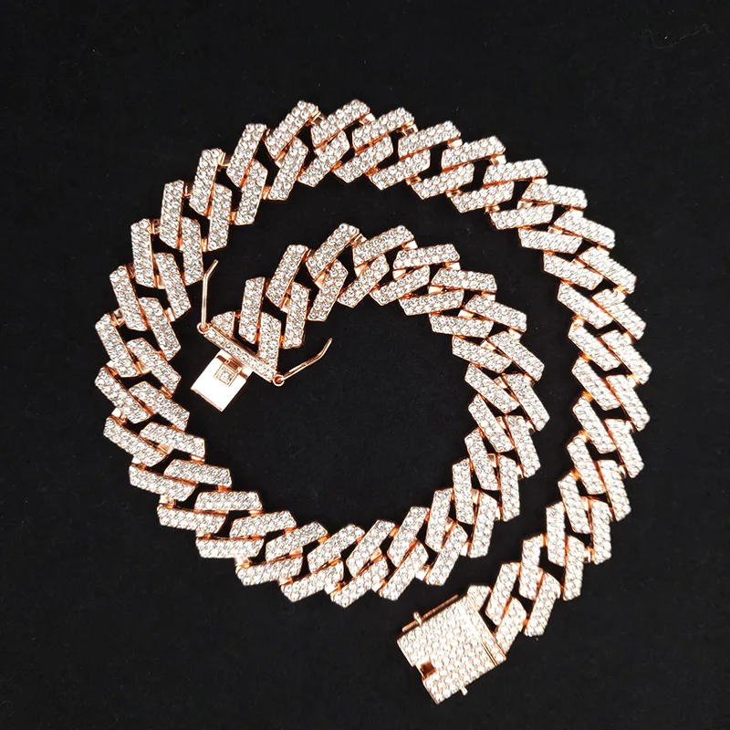 NL2070 38 inch 20mm iced out men necklace chain heavy strong bling Miami curb cuban link chain