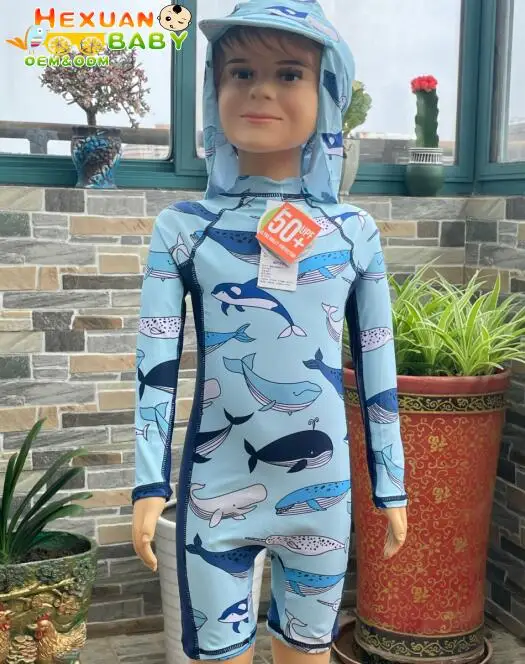 Full Body Kids Swimsuit One Piece Rash Guard Long Sleeve Wetsuit Skin For Girls Boys Children Sunsuit Swimwear