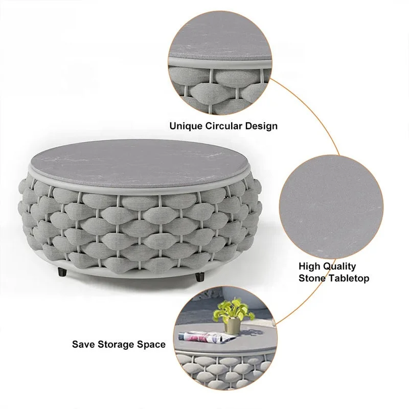 Modern Luxury Aluminum Frame Patio Furniture Set Waterproof Terrace Fabric for Living Room Hotel for Vine Garden Outdoor Use