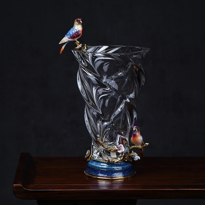 RORO Vases flower modern luxury home decorative Joy in blossoming series glass crystal fresh dry flower vase for home decoration