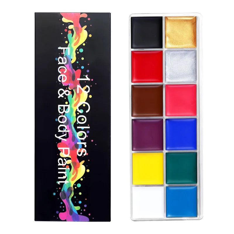12 Colors Body Face Paint Water-soluble Halloween Play Christmas  Drama Oil Clown Fandango Cream Makeup Paint