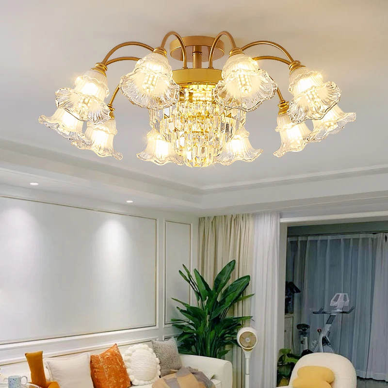 Dining room Nordic minimalist living room chandelier modern light luxury bedroom ceiling  crystal lamp
