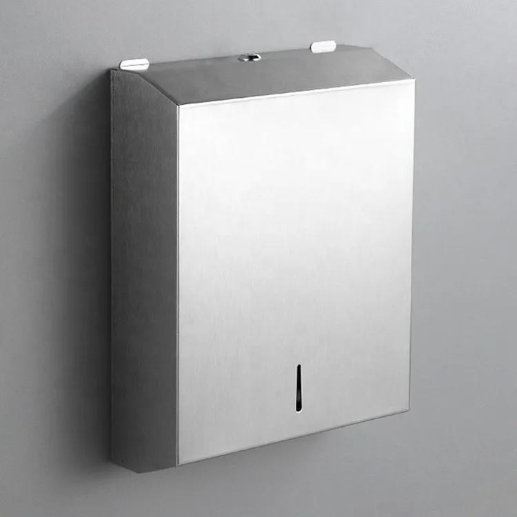 Commercial Wall mount stainless steel anti-corrosion lockable hygiene large paper towel dispenser box