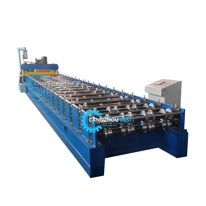 Global Supplier High Productivity R Panel Trapezoidal Metal Roof Sheet Roll Forming Machine For America