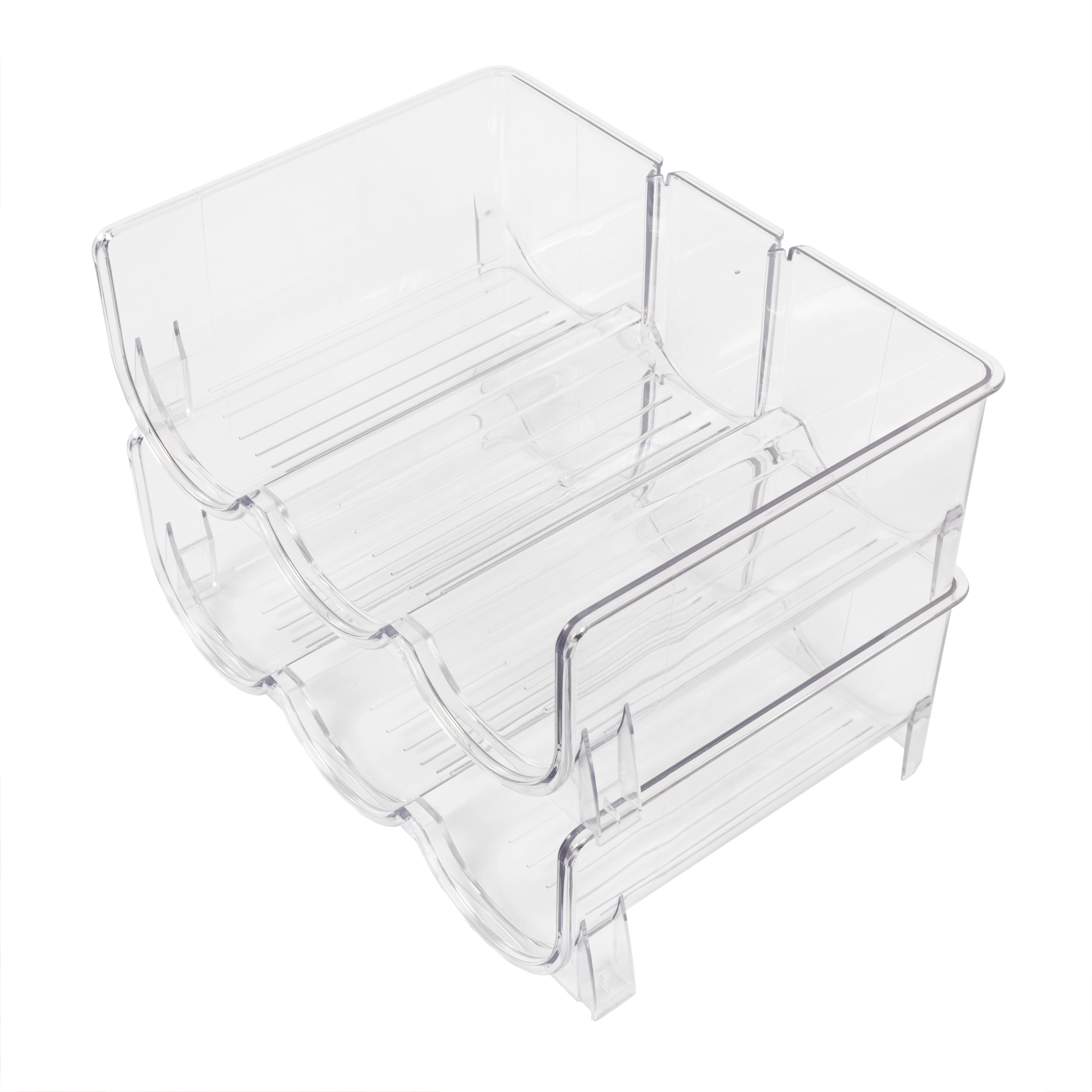 Plastic Stackable Red Wine Rack Transparent Water Bottle Storage Rack, Holder Organizer For Refrigerator/Kitchen Water Bottle