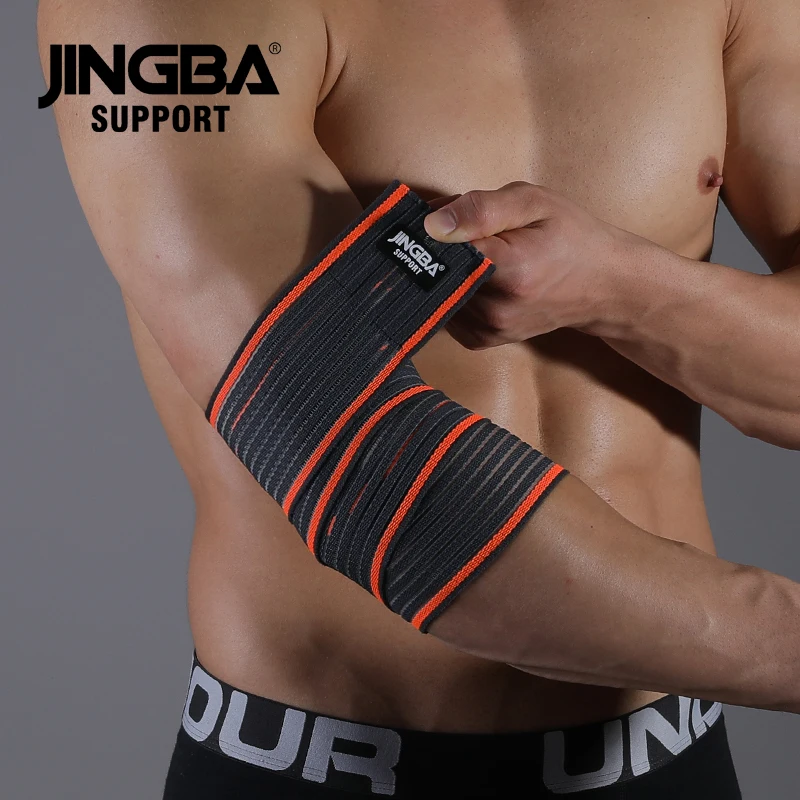 JINGBA Manufacturer High Elastic Quality Sports Fitness Weight-Lifting Gym Elbow Protector Brace Wrap Elbow Support Bandage