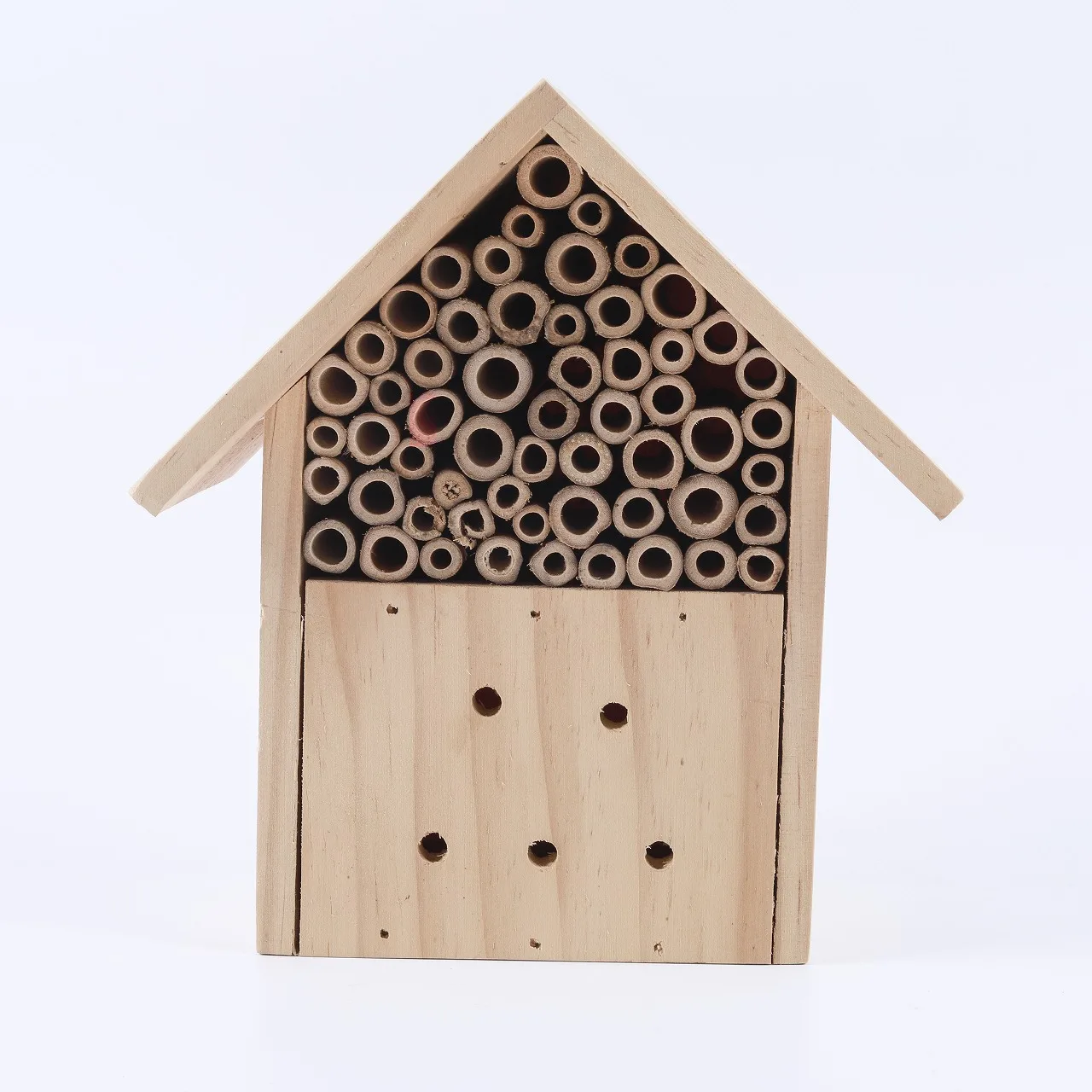 Wooden Bee Hive Wooden House Hanging Bamboo Insect Hotels for Ladybugs Bee Butterfly Beetle Outdoor Garden Decorative